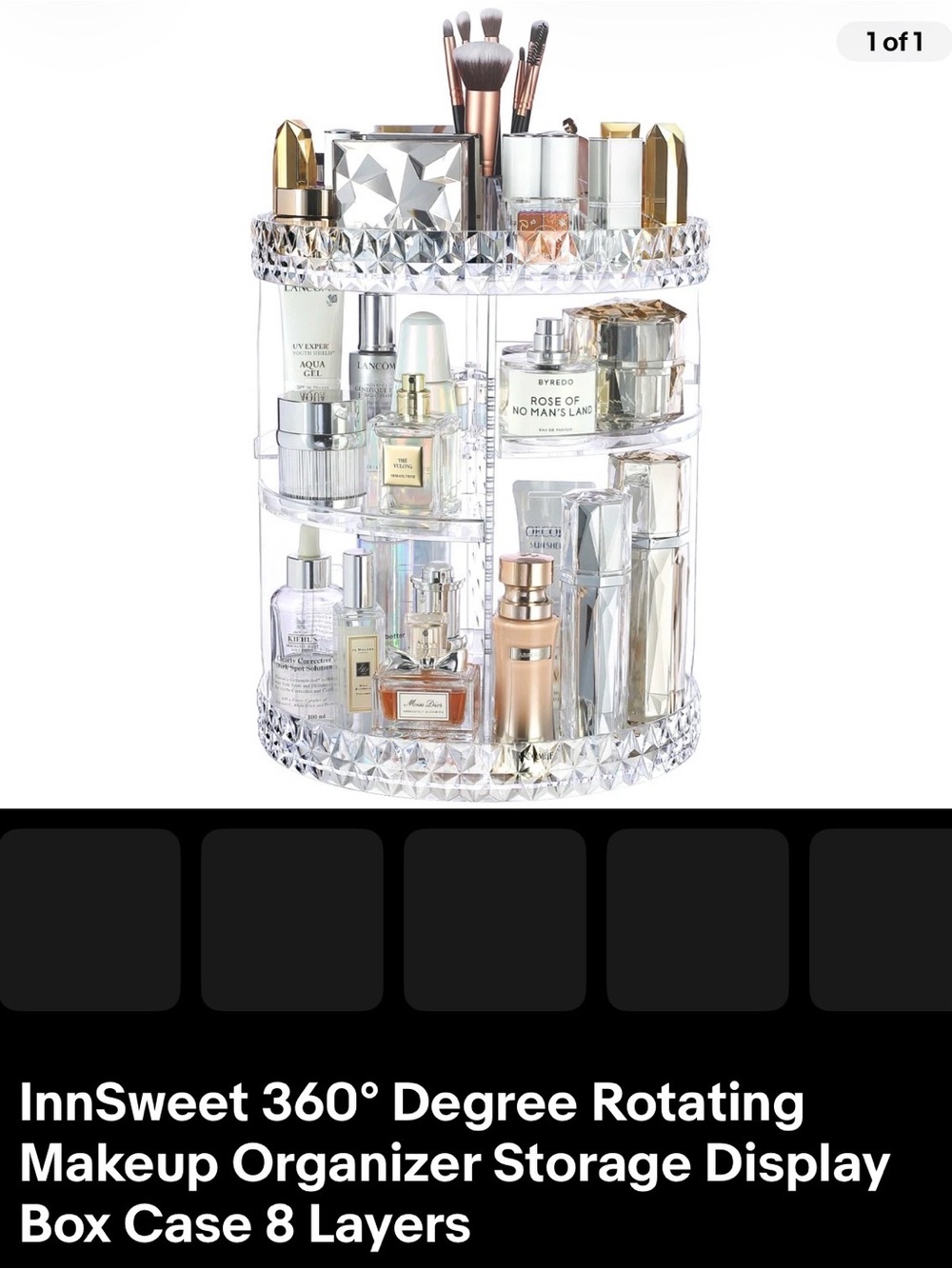 Clear Rotating Acrylic Makeup Organizer - Clear